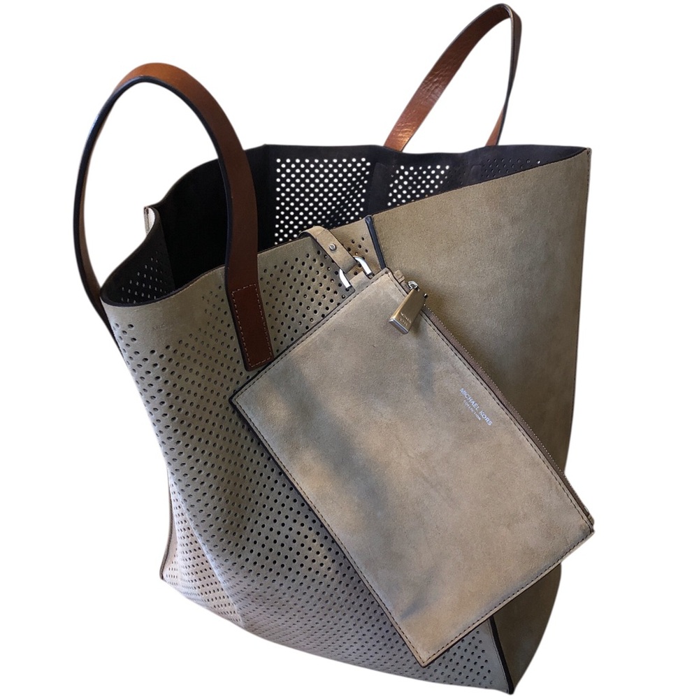 Michael Kors Perforated Tote in Tan and Brown Leather. Good/great condition. - Picture 9 of 16